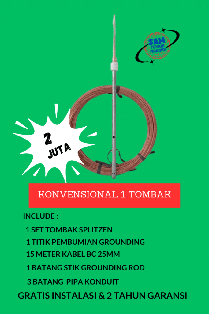 Arde Petir paket penangkal petir konvensional 1 tombak