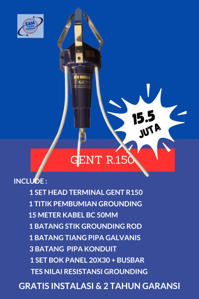 arde petir paket pasang penangkal petir elektrostatis gent