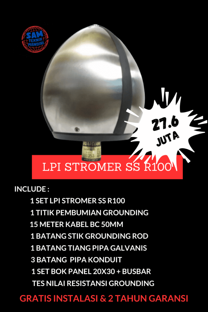 arde petir paket pasang penangkal petir elektrostatis lpi ss r100