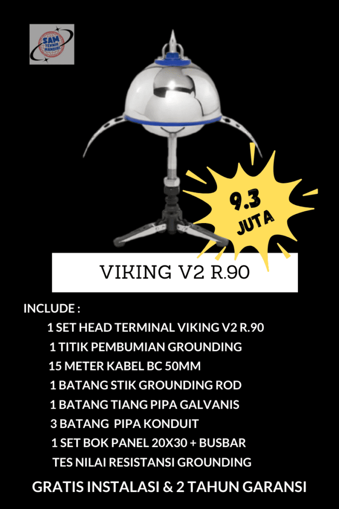 arde petir paket pasang penangkal petir elektrostatis viking v2