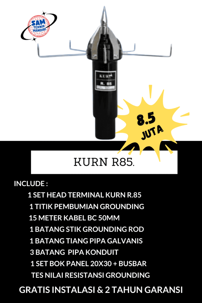 arde petir paket pasang penangkal petir elektrostatiskurn r85)