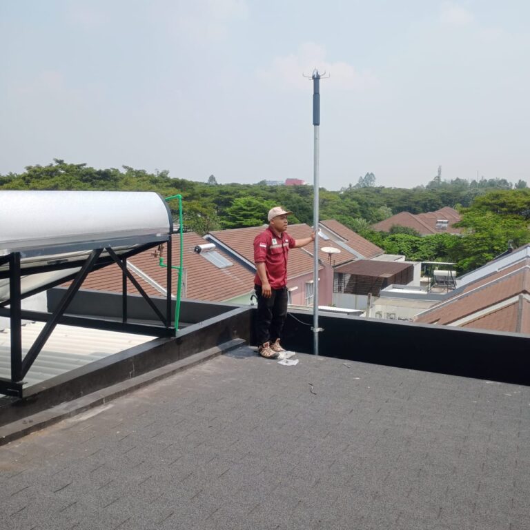 arde petir pemasangan penangkal petir elektrostatis kurn